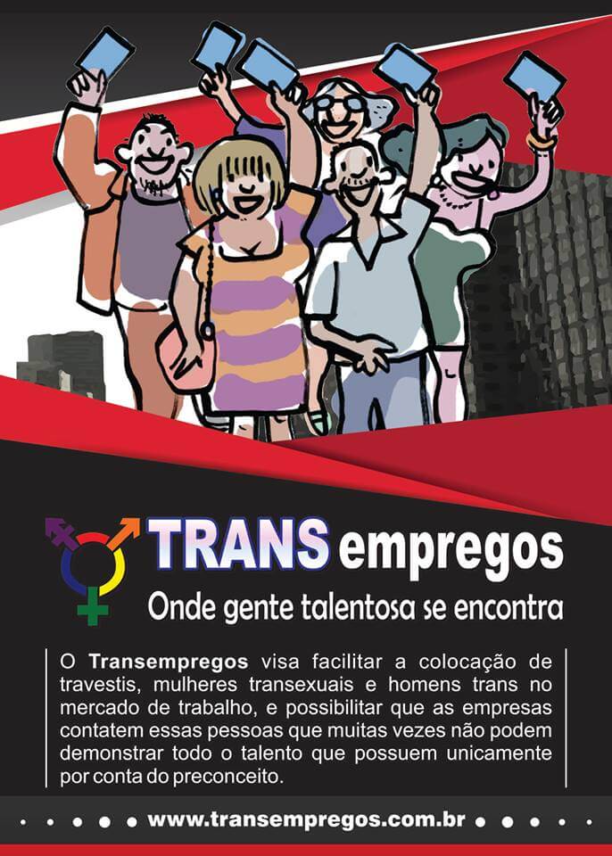 O site TRANSEMPREGOS tem abrangência nacional e visa facilitar a colocação de travestis, mulheres transexuais e homens trans no mercado de trabalho!
